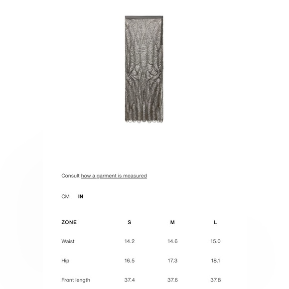 ZARA SHEER BEADED SKIRT - Picture 9 of 9